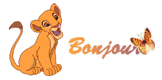 Gif animé bonjour lion
